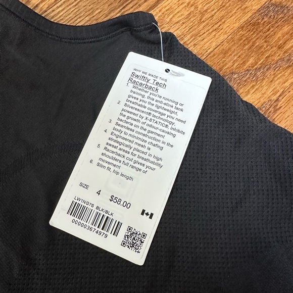 NWT Lululemon Swiftly Tech Racerback in black 4 - Picture 3 of 3